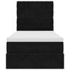 vidaXL Ottoman-Bett mit Matratzen & LEDs Schwarz 90x200 cm Samt