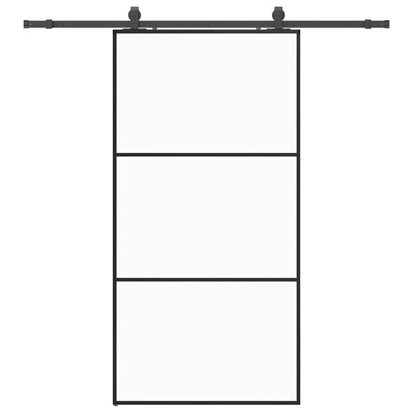 vidaXL Schiebet&uuml;r mit Beschlag Schwarz 102x205 cm ESG-Glas