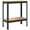 vidaXL Werkbank mit Regal Schwarz 81 x 41 x 91 cm Sperrholz und Metall