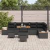 vidaXL Gartensofa-set mit Kissen 9 pcs Schwarz Poly Rattan