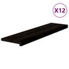 vidaXL Treppenstufen 12 Stk. Braun-Schwarz 100x25x2 cm Massivholz Eiche