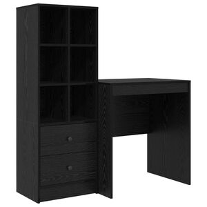 vidaXL Schreibtisch Schwarz Eichen-Optik 115,5 x 50 x 127 cm 2 stk.