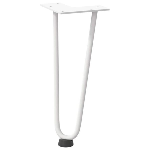 vidaXL Haarnadelbeine f&uuml;r Couchtisch 4 Stk. Wei&szlig; 30 cm Massivstahl