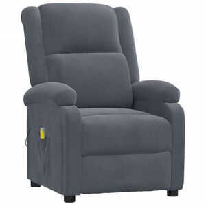 vidaXL Massagesessel Dunkelgrau Samt