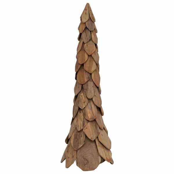 vidaXL Weihnachtsbaum mit St&auml;nder Braun 110 cm Massivholz Teak