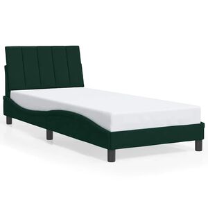 vidaXL Bettgestell ohne Matratze "Hanko" Dunkelgr&uuml;n 80x200 cm Samt