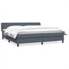 vidaXL Boxspringbett mit Matratzen Dunkelgrau 200x210 cm Samt