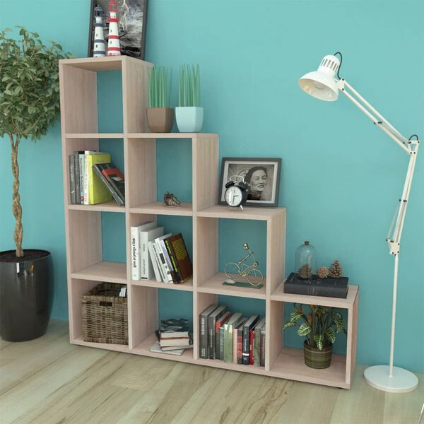 vidaXL Treppenregal Bücherregal 142 cm Eiche