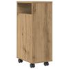 vidaXL Badschrank Schmal mit Rollen Artisan-Eiche Holzwerkstoff