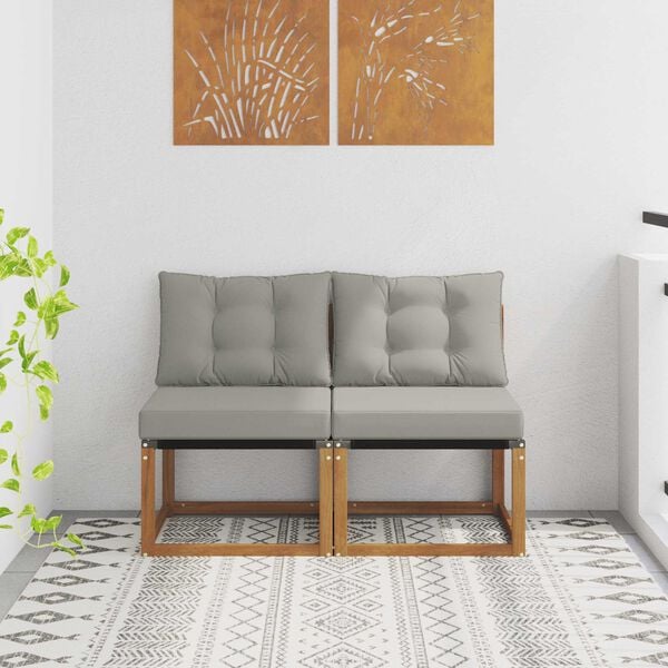 vidaXL 2 St&uuml;ck Outdoor Mittelsofa