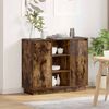 vidaXL LED-Sideboard Ger&auml;ucherte Eiche 90 x 32 x 75 cm Holzwerkstoff