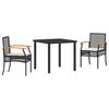 vidaXL Garten Essgruppe 5 stk. Grau und Schwarz Rattan