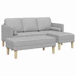 vidaXL Sofa Set mit Kissen 2 pcs Wolkengrau Polyester