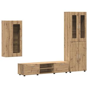vidaXL TV-Schrankset mit T&uuml;r FLORIN 3 pcs Artisan-Eiche Holzwerkstoff