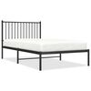 vidaXL Bettgestell mit Kopfteil Metall Schwarz 100x190 cm