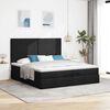 vidaXL Ottoman-Bett mit Matratzen & LEDs Schwarz 200x200 cm Stoff