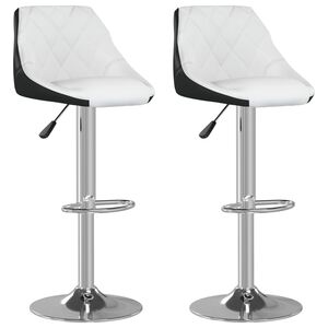 vidaXL Barhocker 2 Stk. Wei&szlig; und Schwarz Kunstleder