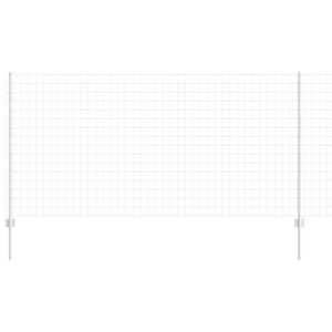 vidaXL Zaun mit Pfosten Silber