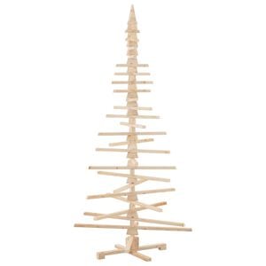 vidaXL Weihnachtsbaum Holz zum Schm&uuml;cken 210 cm Massivholz Kiefer