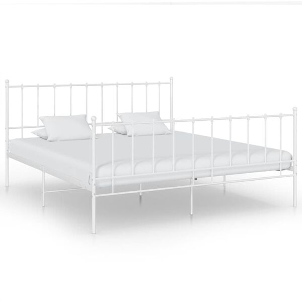 vidaXL Bett Weiß Metall 180x200 cm
