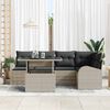 vidaXL Gartensofa-set mit Speicher 6 pcs Hellgrau Poly-Rattan