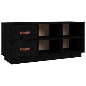 vidaXL Schuhbank Schwarz 100x34x45 cm Massivholz Kiefer