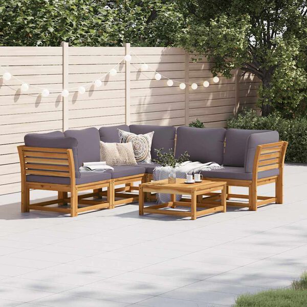 vidaXL 6-tlg. Garten-Lounge-Set mit Kissen Massivholz Akazie