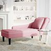 vidaXL Chaiselongue mit Kissen und Rechter Armlehne Rosa Samt