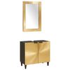 vidaXL Badezimmerschrank-Set 2 stk. Schwarz und Messing