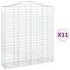 vidaXL Gabionen mit Hochbogen 11Stk. 200x50x220/240cm Verzinktes Eisen