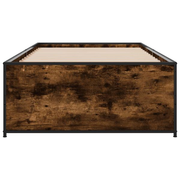 vidaXL Bettgestell R&auml;uchereiche 90x190 cm Holzwerkstoff und Metall