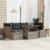 vidaXL Sofa Set mit Kissen 7 pcs Grau Poly-Rattan