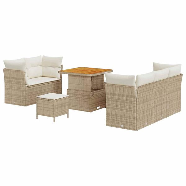 vidaXL Garten-Sofa-Set 8 pcs Beige Poly-Rattan