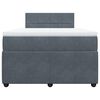 vidaXL Boxspringbett mit Matratze Dunkelgrau 120x190 cm Samt