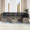 vidaXL Garten-Sofa-Set mit Kissen mit Speicher 9 pcs Grau Poly Rattan