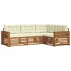 vidaXL Outdoor-Sofagarnitur mit Kissen 4 pcs Natur und Creme