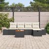 vidaXL Gartensofa-set mit Kissen 6 pcs Schwarz Poly Rattan