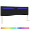vidaXL LED Kopfteil Schwarz Kunstleder