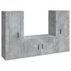 vidaXL 3-tlg. TV-Schrank-Set Betongrau Holzwerkstoff