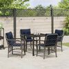 vidaXL Garten Essgruppe mit Kissen 5 pcs Grau und Schwarz Rattan