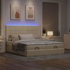 vidaXL Ottoman-Bett mit Matratzen & LEDs Creme 180x200 cm Stoff