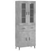 vidaXL Highboard Betongrau 69,5x34x180 cm Holzwerkstoff