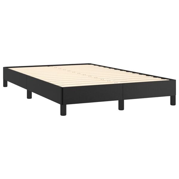 vidaXL Boxspringbett mit Matratze Schwarz 120x190 cm Kunstleder