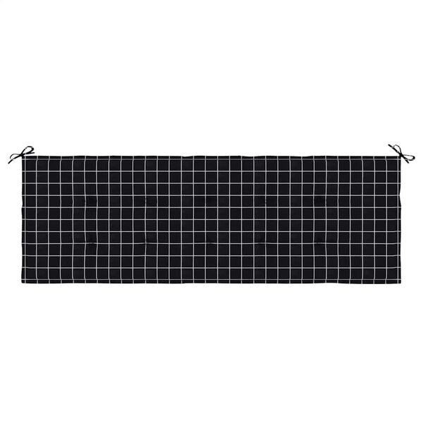 vidaXL Gartenbank-Auflage Schwarz Karomuster 150x50x4 cm Oxford-Gewebe
