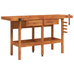 vidaXL Werkbank mit Schubladen Schraubst&ouml;cken 162x62x83 cm Akazienholz