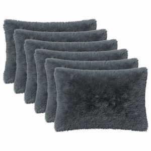 vidaXL Kissen mit Kissen HEERLEN 6 Stk. Anthrazit PV Fleece