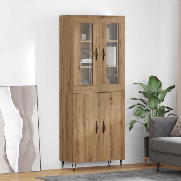 vidaXL Highboard Artisan-Eiche 69,5 x 34 x 180 cm Holzwerkstoff