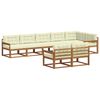 vidaXL Outdoor-Sofagarnitur mit Kissen 8 pcs Natur und Creme