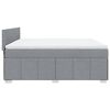 vidaXL Boxspringbett mit Matratze Hellgrau 180x200 cm Stoff