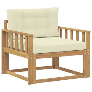 vidaXL Outdoor Mittelsofa Polyester Wei&szlig;